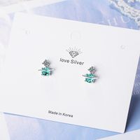 1 Pair Simple Style Classic Style Star Inlay Copper Crystal Ear Studs main image 3