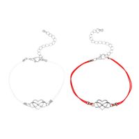 Simple Style Infinity Heart Shape Alloy Wax Line Plating Hollow Out Couple Bracelets main image 6