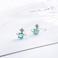 1 Pair Simple Style Classic Style Star Inlay Copper Crystal Ear Studs main image 4