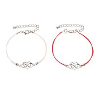 Estilo Simple Infinidad Forma De Corazón Aleación Línea De Cera Enchapado Ahuecar Pareja Pulsera sku image 1