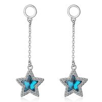 1 Pair Simple Style Classic Style Star Plating Inlay Copper Crystal Zircon Drop Earrings sku image 1