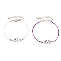 Simple Style Infinity Heart Shape Alloy Wax Line Plating Hollow Out Couple Bracelets sku image 3