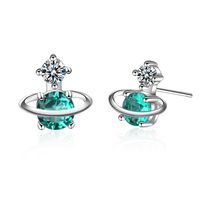 1 Pair Simple Style Classic Style Star Inlay Copper Crystal Ear Studs sku image 1