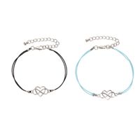 Simple Style Infinity Heart Shape Alloy Wax Line Plating Hollow Out Couple Bracelets sku image 4
