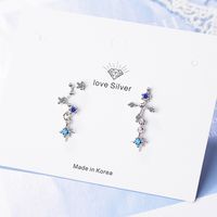 1 Pair Elegant Luxurious Commute Star Asymmetrical Plating Inlay Copper Zircon White Gold Plated Drop Earrings main image 1
