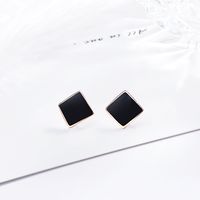 1 Pair Simple Style Geometric Epoxy Copper Ear Studs sku image 1