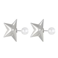 1 Paire Style Ig Style Simple Star Placage Incruster Alliage Perles Artificielles Boucles D'oreilles sku image 1