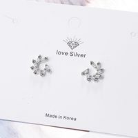 1 Pair Simple Style Solid Color Inlay Copper Zircon Ear Studs main image 1