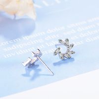 1 Pair Simple Style Solid Color Inlay Copper Zircon Ear Studs main image 3