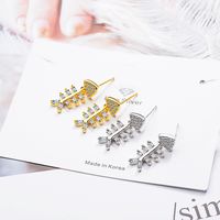 1 Pair Lady Fish Plating Inlay Copper Zircon 24k Gold Plated White Gold Plated Ear Studs main image 1