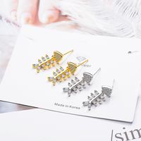 1 Pair Lady Fish Plating Inlay Copper Zircon 24k Gold Plated White Gold Plated Ear Studs main image 6