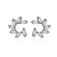 1 Pair Simple Style Solid Color Inlay Copper Zircon Ear Studs sku image 1