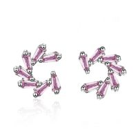 1 Pair Simple Style Solid Color Inlay Copper Zircon Ear Studs sku image 2