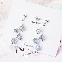 1 Pair Simple Style Classic Style Solid Color Inlay Copper Crystal Drop Earrings main image 1