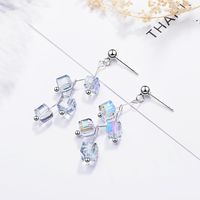 1 Pair Simple Style Classic Style Solid Color Inlay Copper Crystal Drop Earrings main image 2