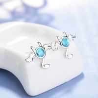 1 Pair Simple Style Classic Style Cartoon Character Inlay Copper Crystal Ear Studs main image 3