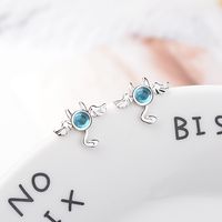 1 Pair Simple Style Classic Style Cartoon Character Inlay Copper Crystal Ear Studs main image 4