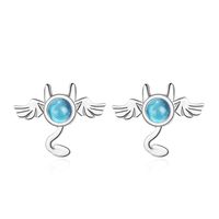 1 Pair Simple Style Classic Style Cartoon Character Inlay Copper Crystal Ear Studs sku image 1