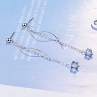 1 Pair Ig Style Simple Style Waves Tassel Plating Artificial Crystal Copper White Gold Plated Drop Earrings main image 3