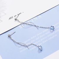 1 Pair Ig Style Simple Style Waves Tassel Plating Artificial Crystal Copper White Gold Plated Drop Earrings main image 5
