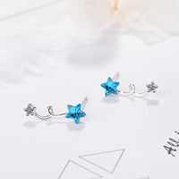 1 Pair Lady Star Plating Inlay Copper Artificial Crystal White Gold Plated Ear Studs main image 1