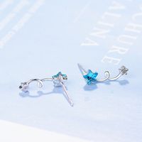 1 Pair Lady Star Plating Inlay Copper Artificial Crystal White Gold Plated Ear Studs main image 3
