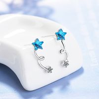 1 Pair Lady Star Plating Inlay Copper Artificial Crystal White Gold Plated Ear Studs main image 4
