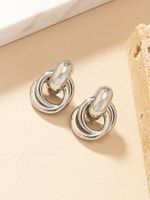 1 Pair Casual Cool Style Circle Iron Drop Earrings sku image 1