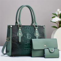 Women's Large Pu Leather Solid Color Classic Style Square Zipper Handbag sku image 6