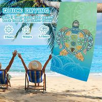 Casual Vacation Tortoise Color Block Superfine Fiber Beach Towel main image 4