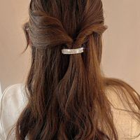 Women's Simple Style Geometric Synthetics Alloy Resin Inlay Rhinestones Hair Clip main image 2