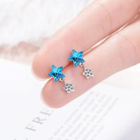 1 Pair Elegant Lady Modern Style Star Inlay Copper Artificial Crystal Zircon Ear Studs main image 1