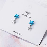 1 Pair Elegant Lady Modern Style Star Inlay Copper Artificial Crystal Zircon Ear Studs main image 3
