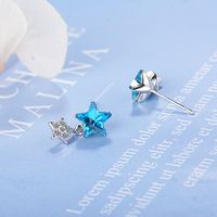 1 Pair Elegant Lady Modern Style Star Inlay Copper Artificial Crystal Zircon Ear Studs main image 4