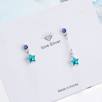1 Pair Lady Star Inlay Copper Artificial Crystal Zircon Drop Earrings main image 1