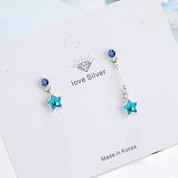 1 Paire Dame Star Incruster Le Cuivre Cristal Artificiel Zircon Boucles D'oreilles main image 1