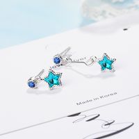 1 Pair Lady Star Inlay Copper Artificial Crystal Zircon Drop Earrings main image 3