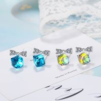 1 Pair IG Style Modern Style Classic Style Bow Knot Inlay Copper Artificial Crystal Zircon Ear Studs main image 4