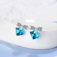1 Pair IG Style Modern Style Classic Style Bow Knot Inlay Copper Artificial Crystal Zircon Ear Studs sku image 1