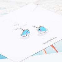 1 Pair Elegant Luxurious Commute Fish Epoxy Plating Copper White Gold Plated Ear Studs main image 1