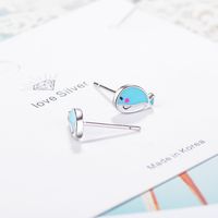 1 Pair Elegant Luxurious Commute Fish Epoxy Plating Copper White Gold Plated Ear Studs main image 3