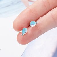 1 Pair Elegant Luxurious Commute Fish Epoxy Plating Copper White Gold Plated Ear Studs main image 4
