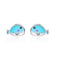 1 Pair Elegant Luxurious Commute Fish Epoxy Plating Copper White Gold Plated Ear Studs main image 5