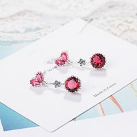 1 Pair Lady Heart Shape Tassel Plating Inlay Copper Zircon White Gold Plated Drop Earrings main image 1