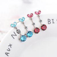 1 Pair Lady Heart Shape Tassel Plating Inlay Copper Zircon White Gold Plated Drop Earrings main image 3