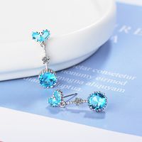 1 Pair Lady Heart Shape Tassel Plating Inlay Copper Zircon White Gold Plated Drop Earrings sku image 2