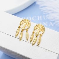1 Pair IG Style Modern Style Classic Style Dreamcatcher Plating Copper Ear Studs main image 3