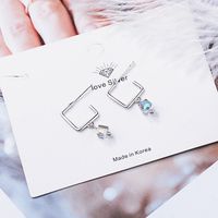1 Pair Classic Style Square Plating Inlay Crystal Zircon White Gold Plated Drop Earrings main image 1