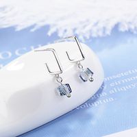 1 Pair Classic Style Square Plating Inlay Crystal Zircon White Gold Plated Drop Earrings main image 4