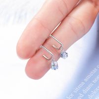 1 Pair Classic Style Square Plating Inlay Crystal Zircon White Gold Plated Drop Earrings main image 5